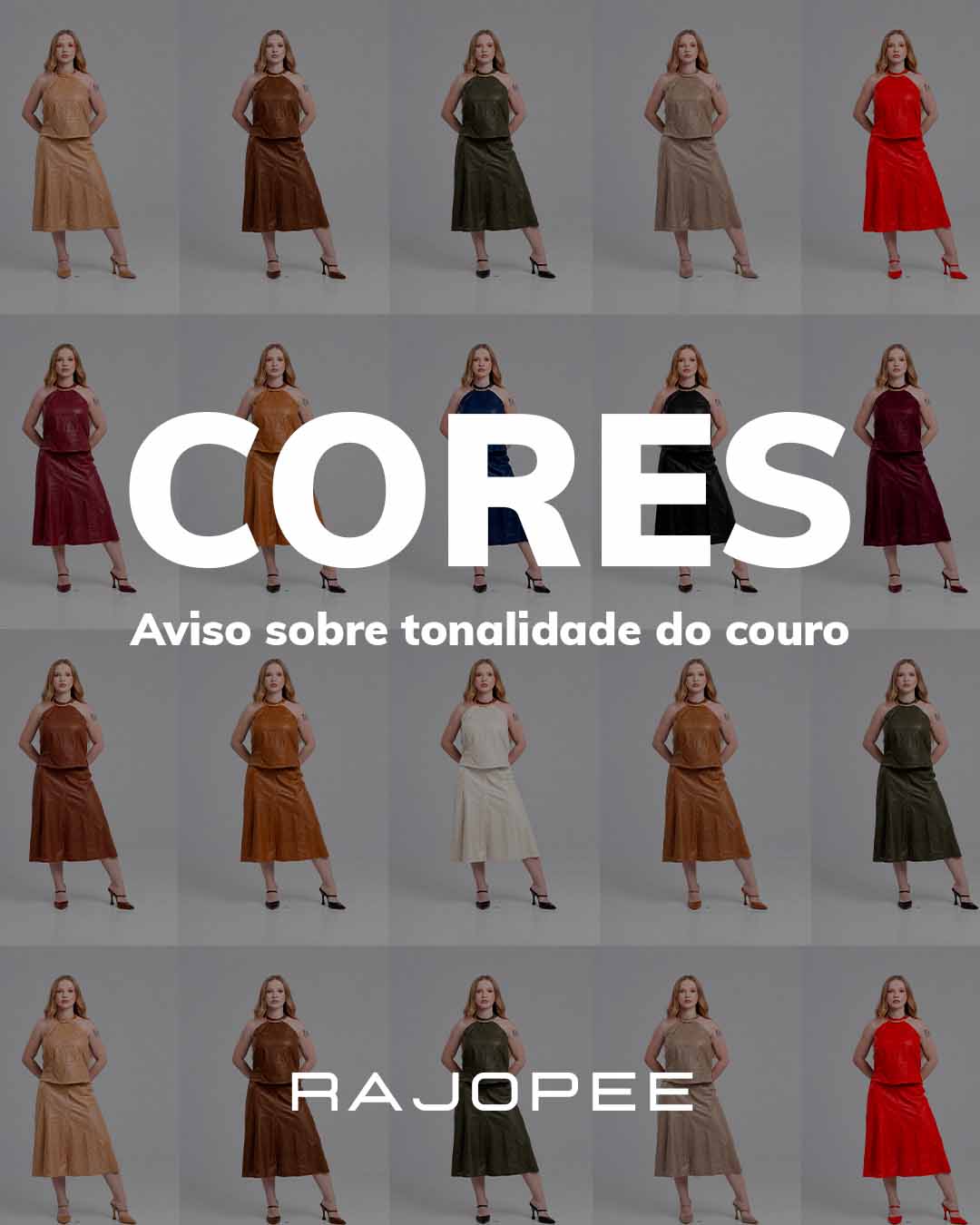 Aviso sobre tonalidade do couro